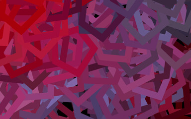 Wall Mural - Dark Pink, Red vector layout with hexagonal shapes.