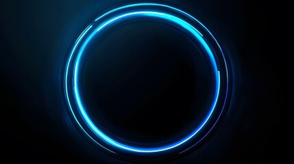 Wall Mural - Technology blue circle light stage on black background