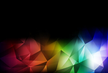 Poster - Dark Multicolor vector shining triangular layout.