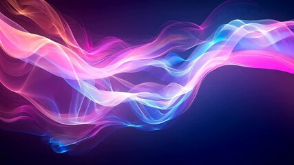 Poster - Explore abstract futuristic wave patterns in vibrant colors and fluid motion at night