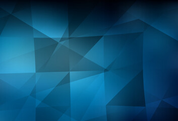Poster - Dark BLUE vector low poly layout.