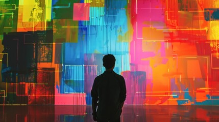 data-driven future, modern art, in colors of hope