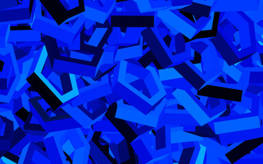 Poster - Dark BLUE vector background with set of hexagons.