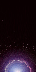 Aufkleber - digital neural network. abstract background with glowing burst of energy or neural connections in bl