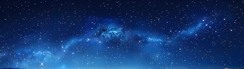 Wall Mural - Majestic Dragon Shaped Constellation in Starry Night Sky with Twinkling Stars