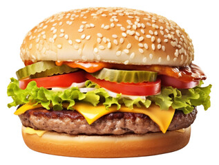 Wall Mural - PNG Hamburger hamburger food white background.