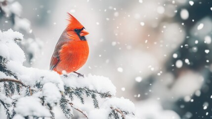 Canvas Print - Cardinal in a Winter Wonderland