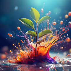 Wall Mural - Vivid plant shoot