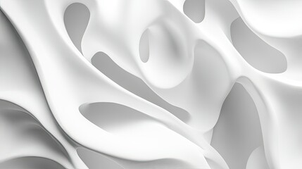 Poster - White background with abstract organic shapes and smooth lines, creating a modern look.