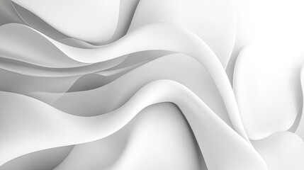 Poster - White background with abstract organic shapes and smooth lines, creating a modern look.