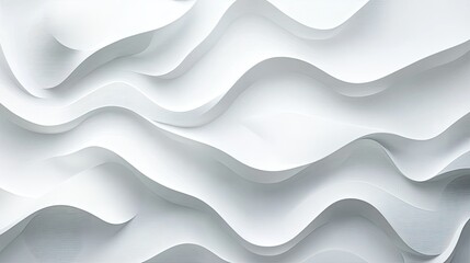 Poster - White background with abstract geometric patterns and subtle shadows, adding dimension.