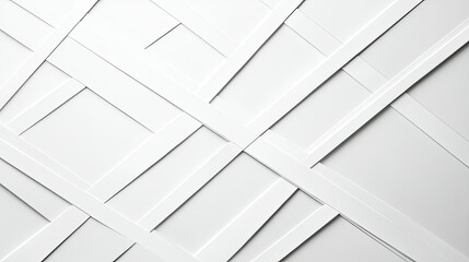 Poster - White background with abstract geometric patterns and subtle shadows, adding dimension.