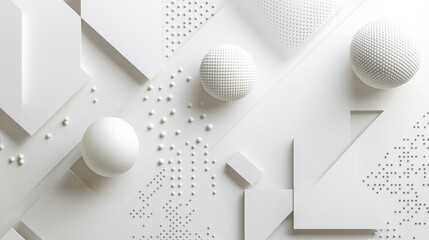 Poster - White background with abstract geometric shapes, adding depth and visual interest.