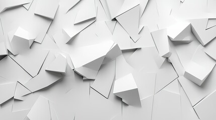 Poster - White background with abstract geometric shapes, adding depth and visual interest.