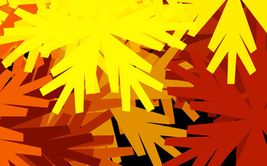 Poster - Dark Yellow vector doodle background with flowers.