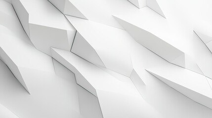 Poster - White background with abstract geometric shapes and soft shadows, creating a sense of depth and dimension.