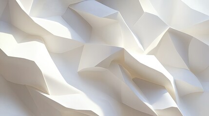 Poster - White background with abstract geometric shapes and soft shadows, creating a sense of depth and dimension.