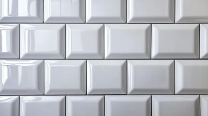 Aufkleber - classic subway tile pattern in a sleek monochromatic scheme, ideal for a clean and contemporary look