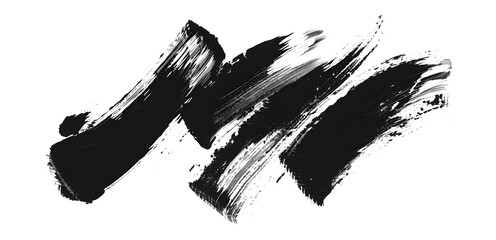 Poster - Black brush strokes on a white background in a vector illustration.