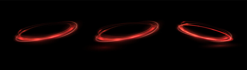Wall Mural - light red twirl. red line curve light effect. glowing red circle. red light trail, vortex, wave spee