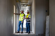 © NVB Stocker - Engineering, construction site. construction worker planning and architecture in construction site