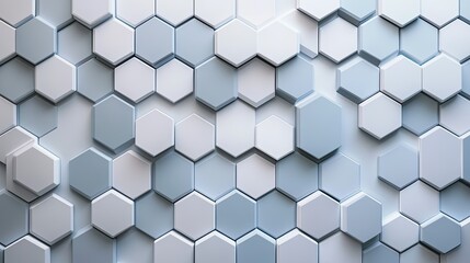 Poster - Modern hexagonal tile pattern with smooth gradients and soft shadows, offering a stylish and sophisticated design