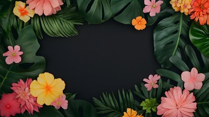 A colorful flower arrangement with a black background