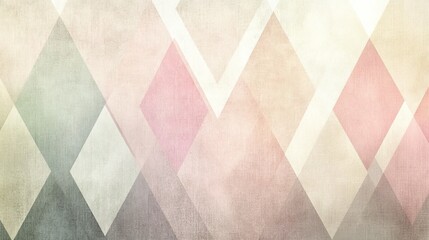 Poster - Subtle, geometric pattern texture with repeating diamond shapes in soft pastel colors, perfect for modern designs