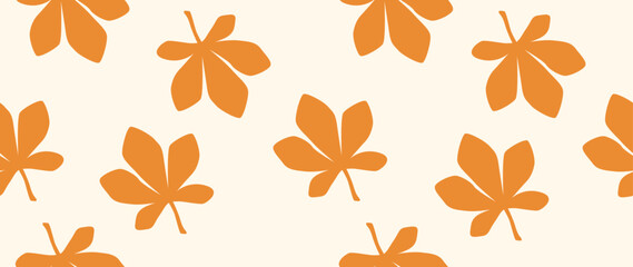 Vector illustration. Autumn concept. Seamless pattern with leaves. Ideal for gift wrapping, wallpaper and screensavers.