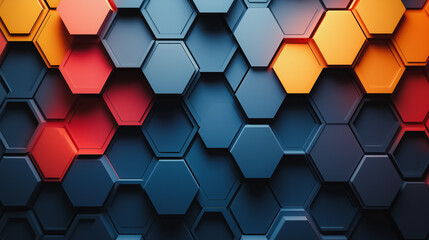 Poster - Intricate abstract 3D background featuring geometric patterns and gradient hues, ideal for contemporary presentations and creative visuals
