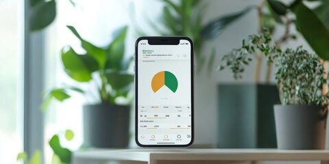 Fototapete - Personal finance app displaying debt repayment progress with clear visualizations and performance metrics modern interface