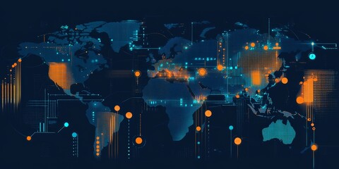 Poster - Infographic showcasing the benefits and challenges of cross-border investments clear visual representation and detailed analysis