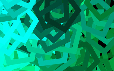 Poster - Dark Green vector background with set of hexagons.