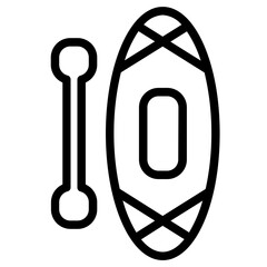 Sticker - Boat Canoe Kayak Line Icon