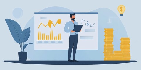 Fototapete - Infographic showing effective investment techniques for individuals with clear visual representation and practical advice educational and engaging