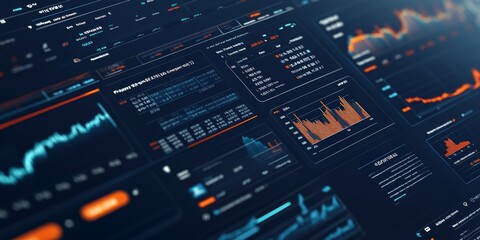 Fototapete - Detailed individual investment dashboard with interactive graphs and precise categories professional and sleek design