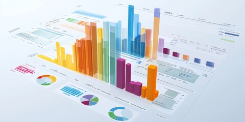 Fototapete - Detailed income management chart with clear categories and colorful sections professional personal finance tool