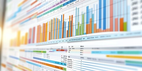 Fototapete - Detailed income management chart with clear categories and colorful sections professional personal finance tool