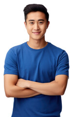 Sticker - PNG Smiling handsome young asian man t-shirt standing smiling.