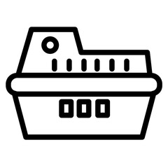 Sticker - Kid Boat Ship Line Icon