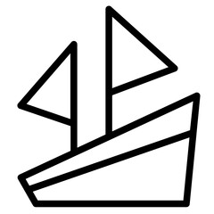 Sticker - Ship Sail Boat Line Icon