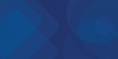 Wall Mural - Blue geometric abstract background overlap layer on bright space with lines effect decoration. Modern graphic design element circles style. Eps10