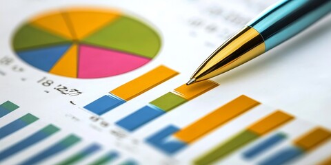 Poster - Financial presentation on budget planning with colorful charts and detailed analysis engaging and informative layout