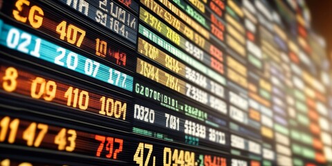 illustration of a currency exchange board with multiple currencies and real-time rates professional 