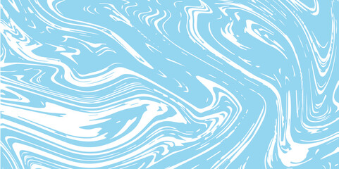 Wall Mural - abstract pattern white and blue marble texture and background. liquify swirl blue and white color ar