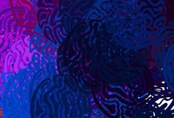 Poster - Light Blue, Red vector background with bent lines.