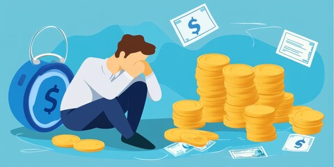 Fototapete - Infographic showing effective debt management techniques with clear visual representation and practical advice educational and engaging