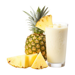 Sticker - PNG  Pineapple slice fruit drink glass.