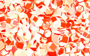 Poster - Light Red, Yellow vector backdrop with hexagons.