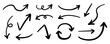 © ebiko - ベクターのペンの手書きの矢印セット 白黒